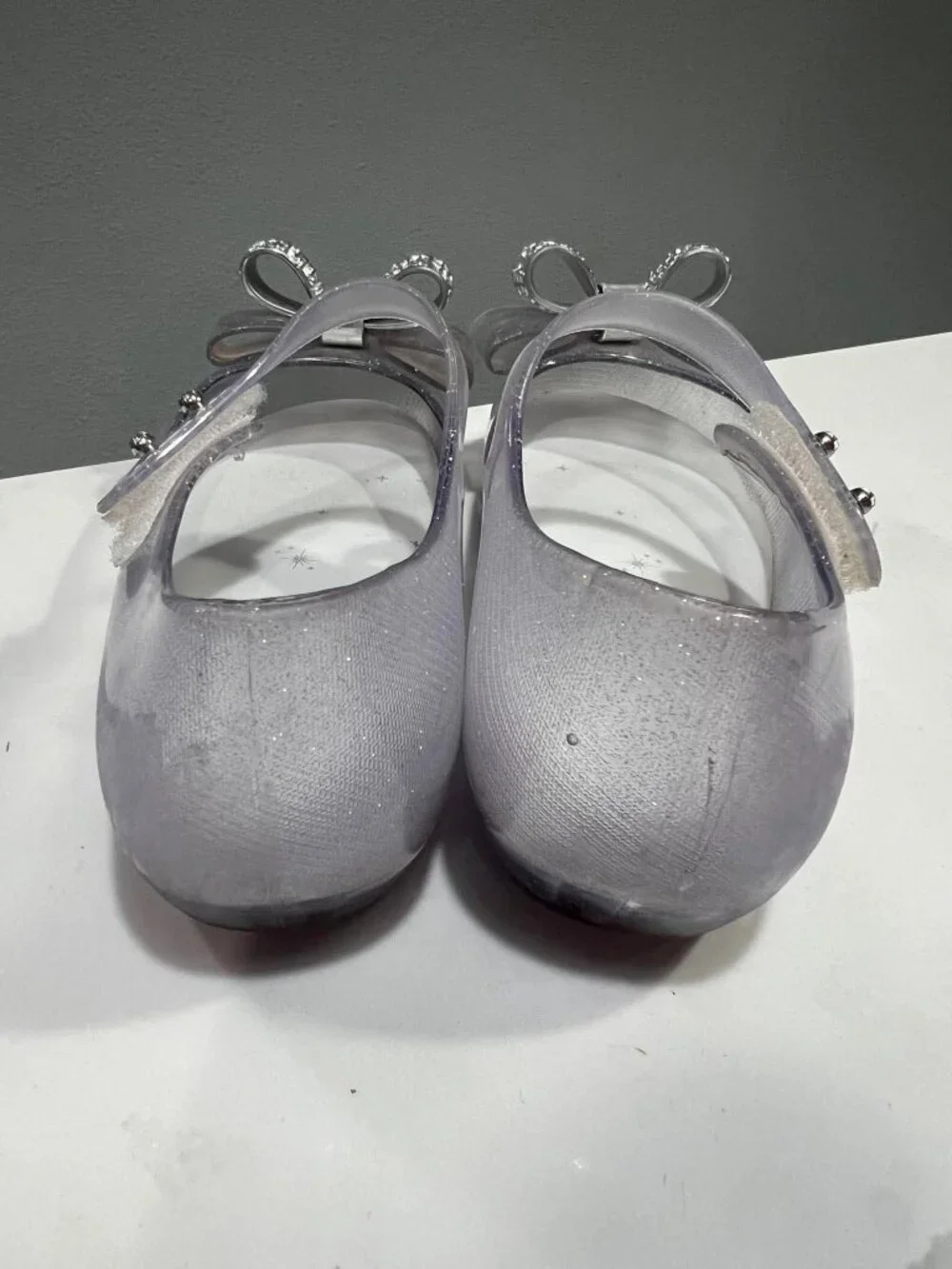 Mini Melissa Clear Glitter Bow Jelly Shoes Mary Jane Size 10 Toddler